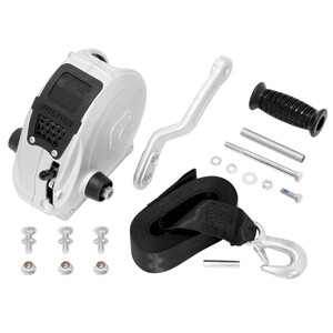 FULTON F2 TRAILER WINCH 1,600 LBS. - SINGLE SPEED W/STRAP, SHARKSKIN FINISH
