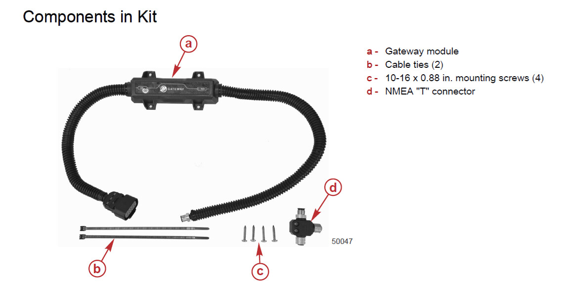 Mercury-Mercruiser 8M0165589 NMEA 2000 CAN-P SmartCraft Gateway 1-4 Engines