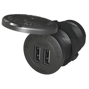 BLUE SEA 1045 12/24V DUAL USB CHARGER - 1-1/8" SOCKET MOUNT