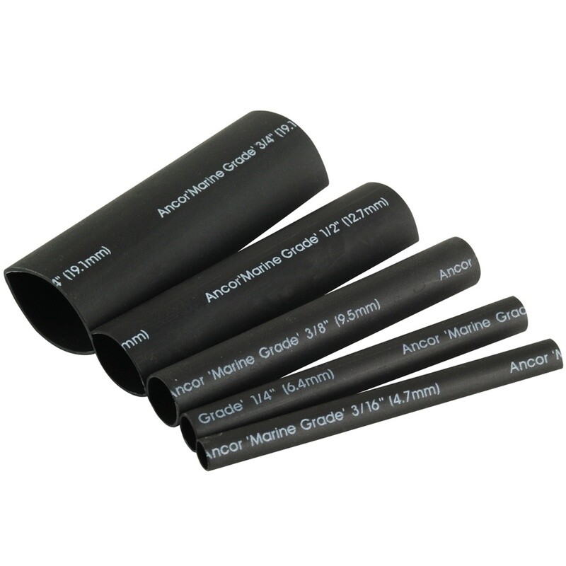 ALT HEAT SHRINK TUBING KIT - 8PK - 3" - 20-2/0 AWG - BLACK