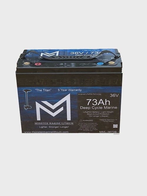 36V 75Ah Bluetooth Lithium Trolling Battery MML-3673B "Titan"