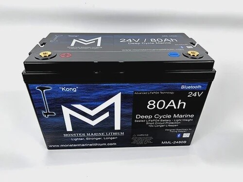 24V 80Ah Lithium Bluetooth Marine Trolling Battery "Kong" 24V 80Ah Lithium Bluetooth Marine Trolling Battery "Kong"
