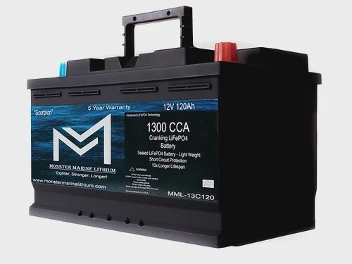 1300CCA 120Ah Dual Purpose Bluetooth Cranking Lithium "Scorpion"