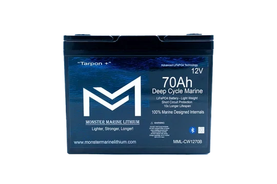12v 70Ah Deep Cycle Lithium Marine Battery &quot;Tarpon&quot; Bluetooth