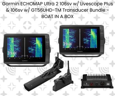 Garmin ECHOMAP Ultra 2 106sv w/ LiveScope Plus &amp; 106sv w/ GT56UHD-TM Transducer Bundle