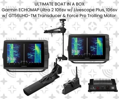 Garmin ECHOMAP Ultra 2 106sv w/ LiveScope Plus, 106sv w/ GT56UHD-TM Transducer &amp; Force Pro Trolling Motor Bundle