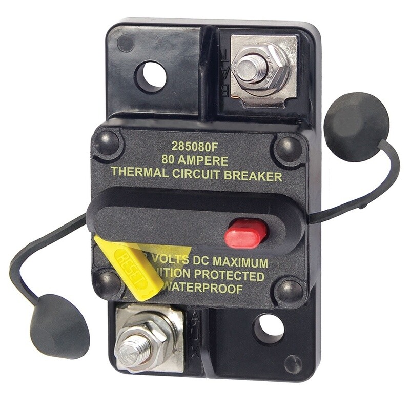 BLUE SEA 7186 80 AMP CIRCUIT BREAKER SURFACE MOUNT 285 SERIES