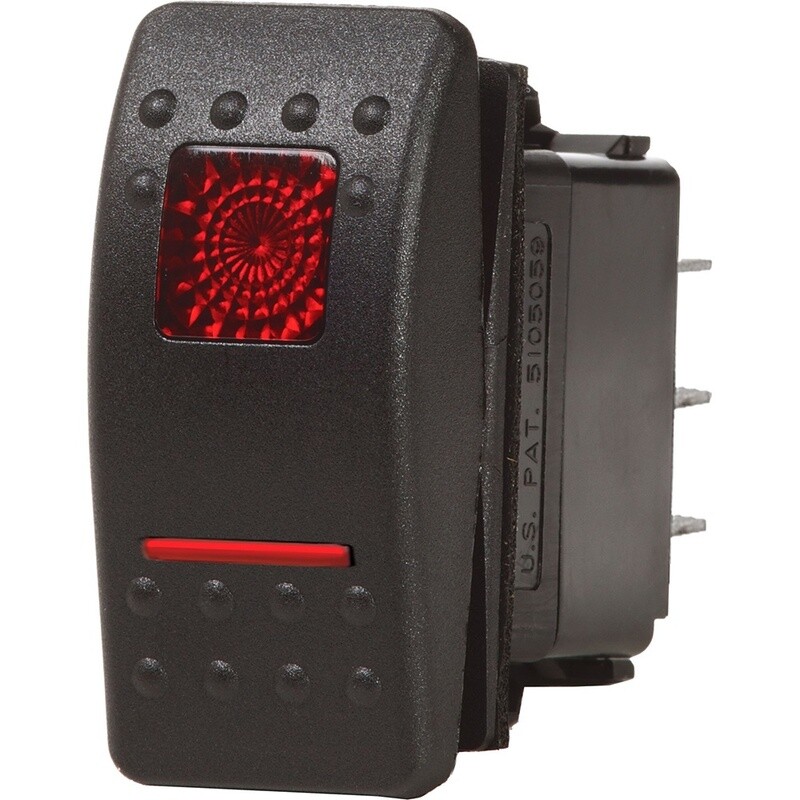 BLUE SEA 50-7936 CONTURA II SWITCH DPDT BLACK - ON-OFF-ON