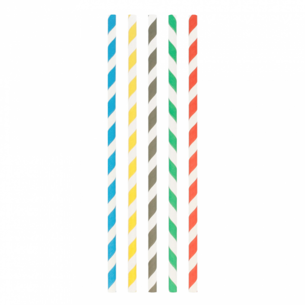 Pailles en papier droite multicolore 21 cm - 250 U