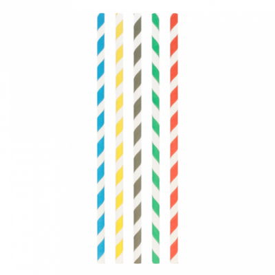 Pailles en papier droite multicolore 21 cm - 250 U