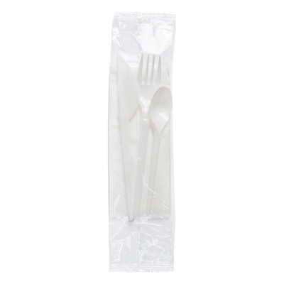 Sachets couverts économique blanc PS 17 cm - 250 U
