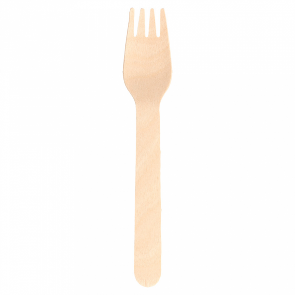 Fourchette bois naturel 15,5 cm - 100 U