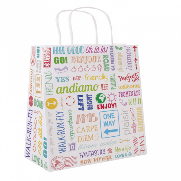 Sacs kraft avec poignée ficelle 36 + 14 x 32 cm - 250 U