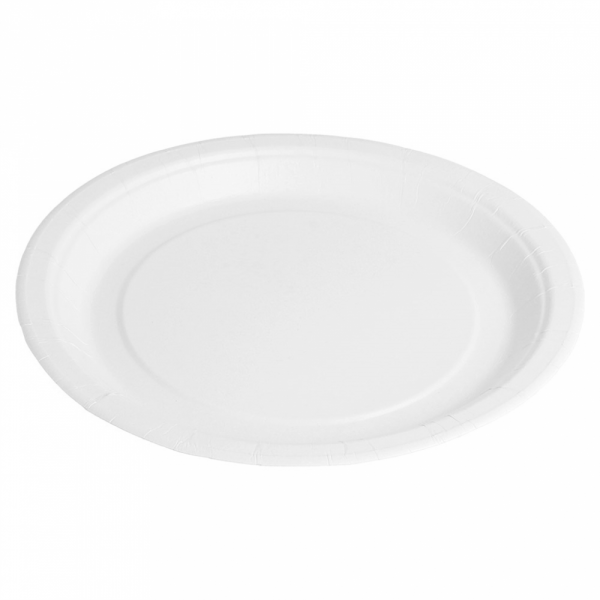 Assiettes rondes en carton bio-laquées - 50 U