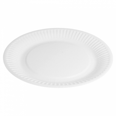 Assiettes rondes en carton bio laquées relief - 50 U