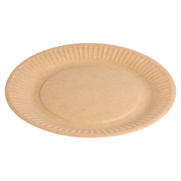Assiettes ronde en carton bio-laquées relief - 20 U