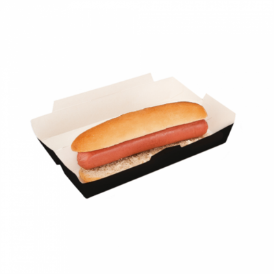 Boîtes en carton hot dogs Parole/Black/carton recyclé natural 23,5 x 9 x 6 cm - 50 U