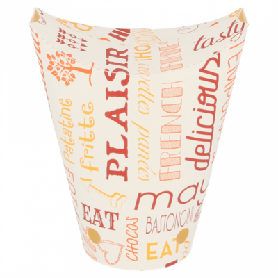 Gobelets à frites en carton avec fermeture parole/black  - 100 U
