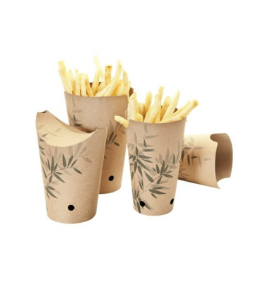 Gobelets à frites en carton recyclé avec fermeture Feel Green - 100U