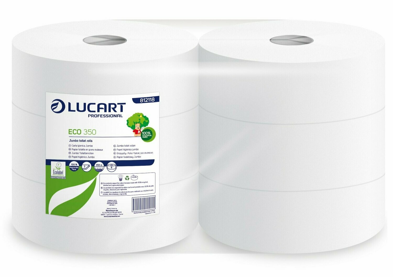 PAPIER TOILETTE MAXI JUMBO ECO 350 - 6 ROULEAUX