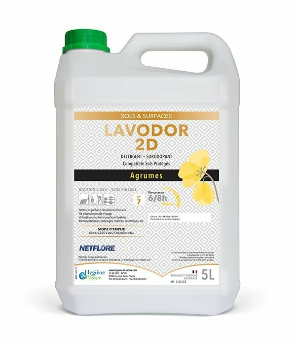 Détergent désodorisant sols et surfaces Lavodor 2D - 5 L