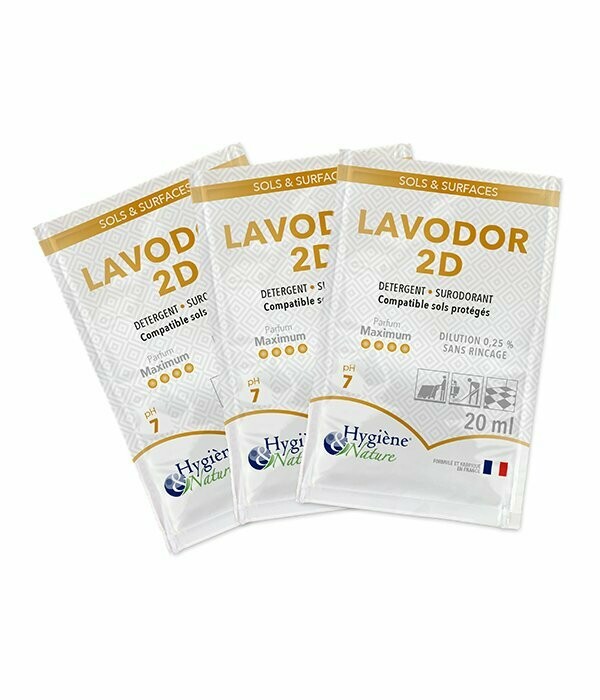 Détergent désodorisant sols et surfaces Lavodor 2D dosettes - 250x20 ml