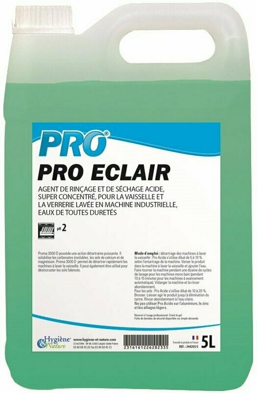 Agent de rinçage et de séchage pro éclair - 5 L