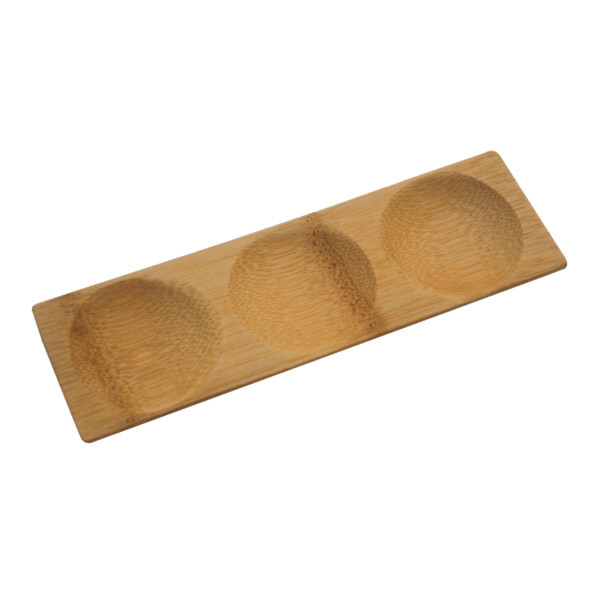 TRIPLE ASSIETTES 18x5,5x1 CM NATUREL BAMBOU (12 UNITÉ)
