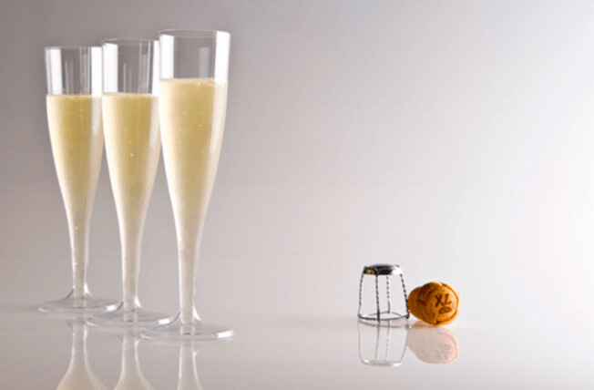 FLÛTES INJECTÉES "CHAMPAGNE" TRANSPARENT CRISTAL PS