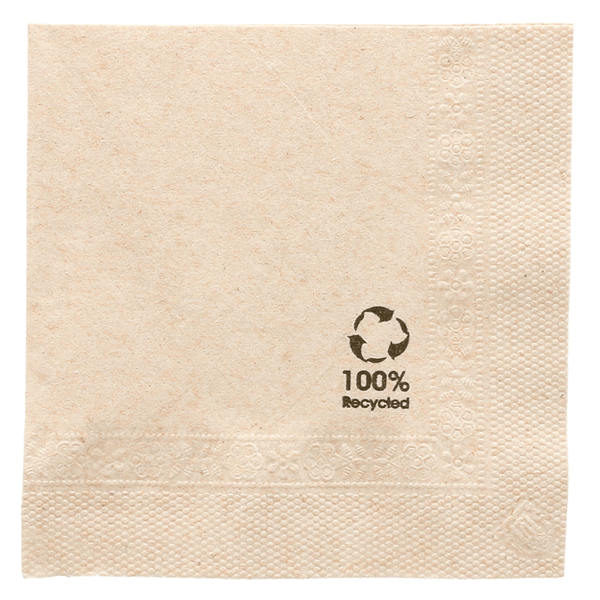 SERVIETTES ECOLABEL 2 PLIS NATUREL OUATE RECYCLÉE