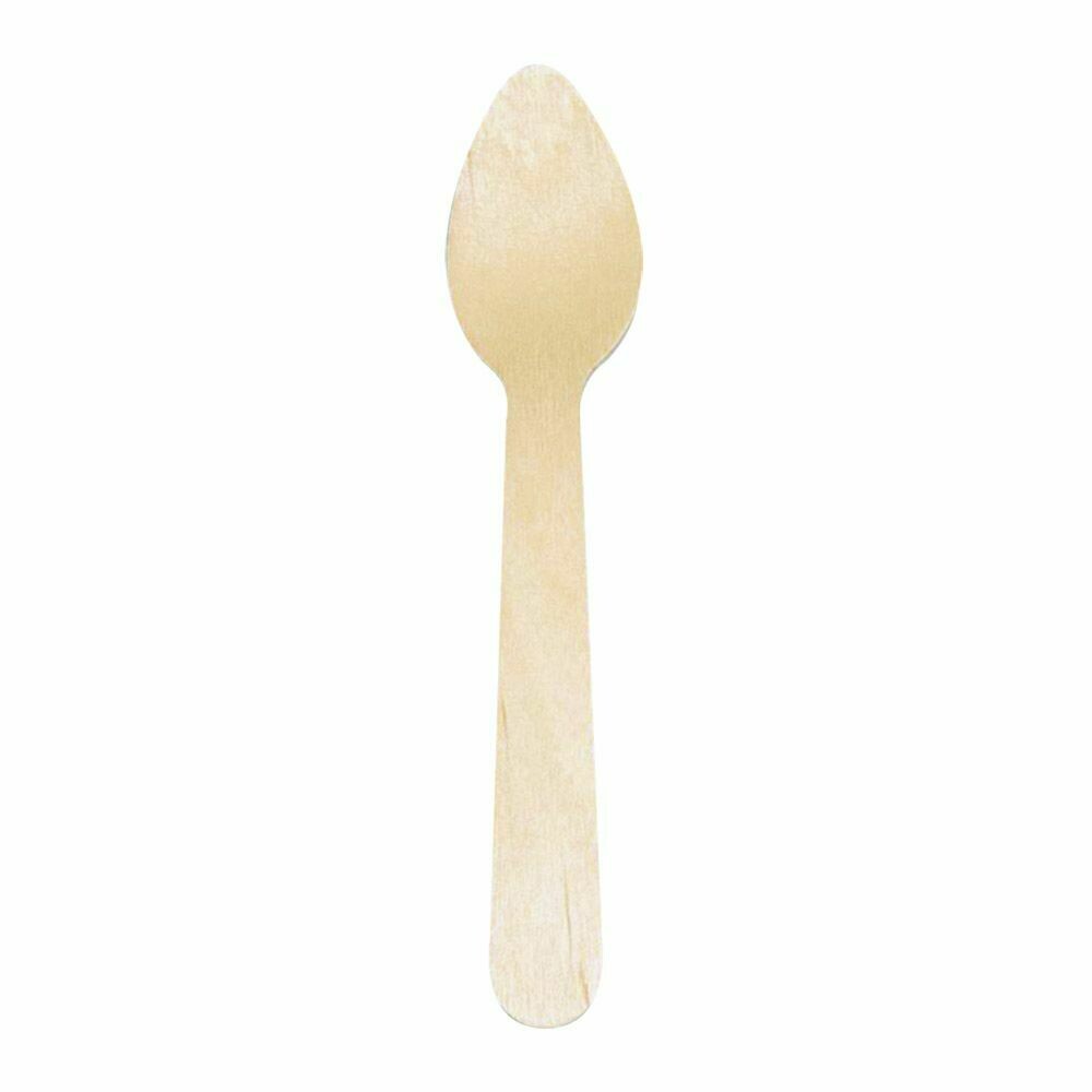 CUILLÈRES À CAFÉ 12 CM NATUREL BOIS - pack 100U