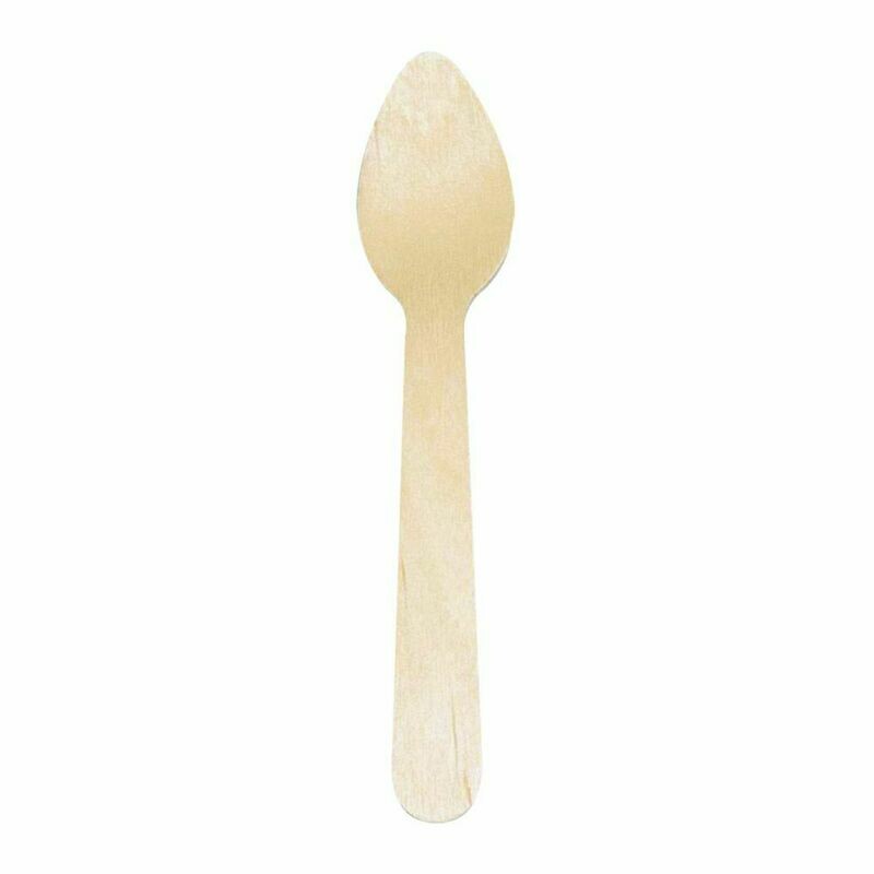 CUILLÈRES À CAFÉ 12 CM NATUREL BOIS - pack 100U