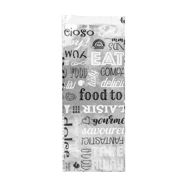 SACHETS POUR SANDWICHES 'PAROLE' ARGENTE PARCHEMIN + ALUMINIUM - pack 500 U