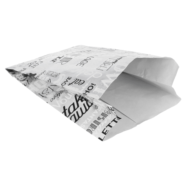 SACHETS POUR BURGER 'PAROLE' 35+20 G/M2 14+7x22 CM ARGENTE PARCHEMIN + ALUMINIUM - pack 500 U