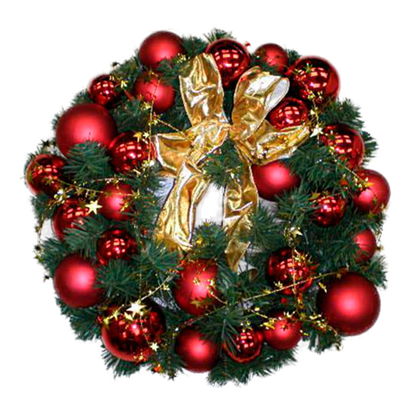 Décoration couronne ø46 cm 40 boules 80 leds - pack 1U