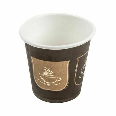 GOBELETS BOISSONS CHAUDES 1 PAROI 'ESPRESSO' 70 ML 230 + 18 PE G/M2 Ø5/3,5x4,9 CM MARRON CARTON- pack 50 U