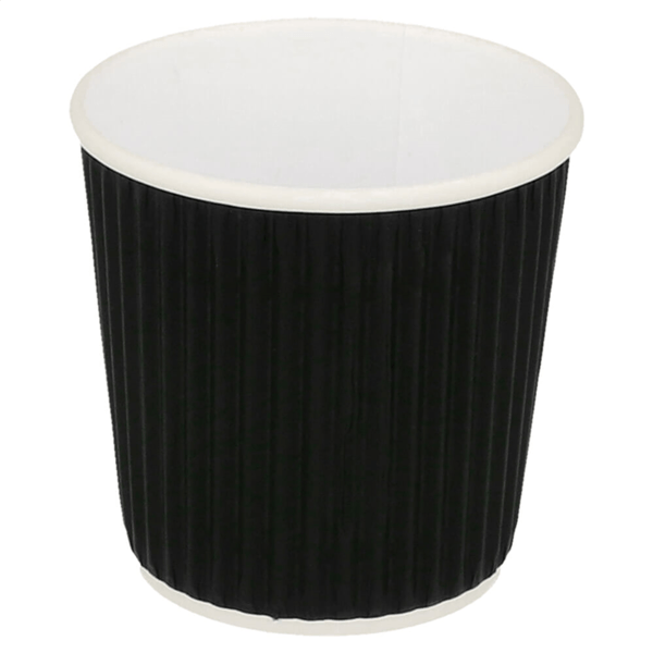 Gobelets Black pour boissons chaudes double paroi 1 couche + 1 ondulée 120 ML-1000 U