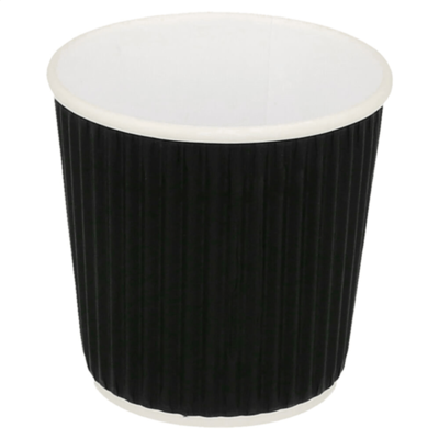 Gobelets Black pour boissons chaudes double paroi 1 couche + 1 ondulée 120 ML-1000 U