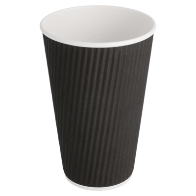GOBELETS BOISSONS CHAUDES DOUBLE PAROI ONDULÉ 480 ML