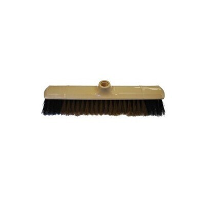 BALAI COCO SYNTHÉTIQUE 29CM AVEC MONTURE PLASTIQUE À VIS INTÉGRÉE