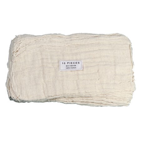 GAZE COTON RÉUTILISABLE AVEC TROU CENTRAL 80X80CM - SACHET DE 10