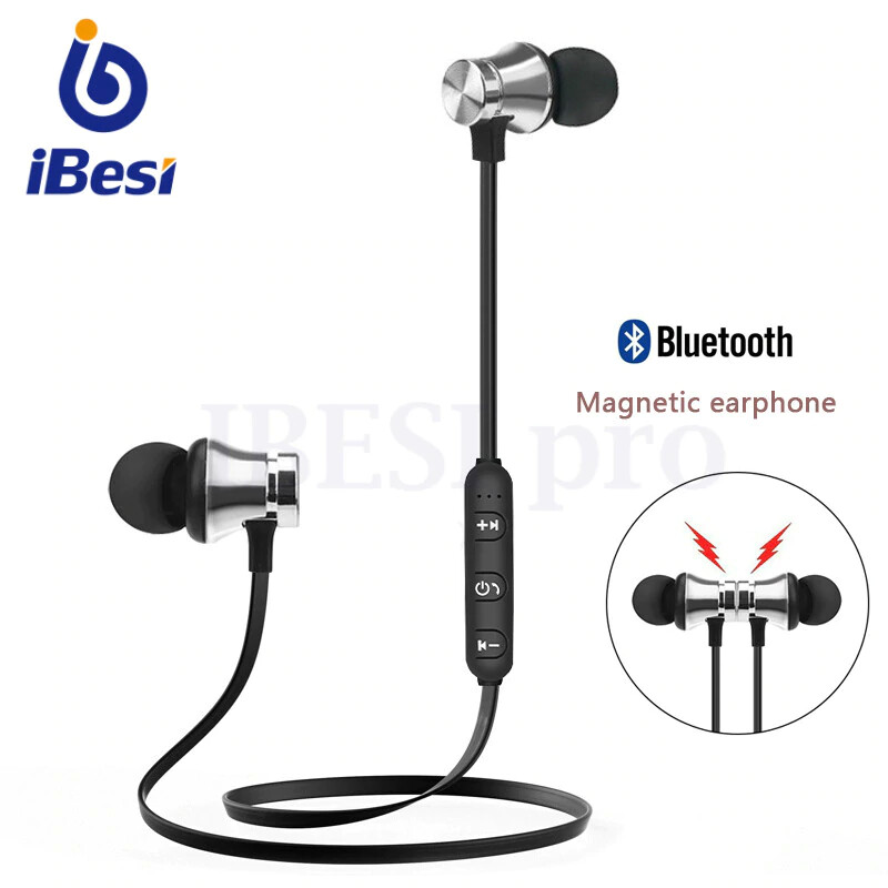 IBESI XT11 Wireless Headphone Magnetic Bluetooth Earphone Neckband Sport Bass Headset Handsfree Earbuds with Mic for Phone