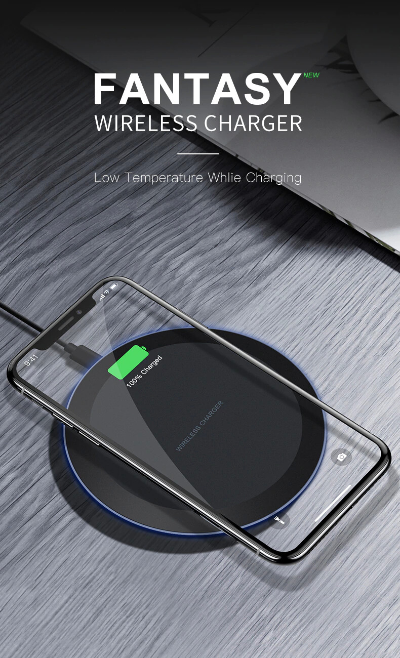 ESVNE 5W Qi Wireless Charger for iPhone X Xs MAX XR 8 plus Fast Charging for Samsung S8 S9 Plus Note 9 8 USB Phone Charger Pad