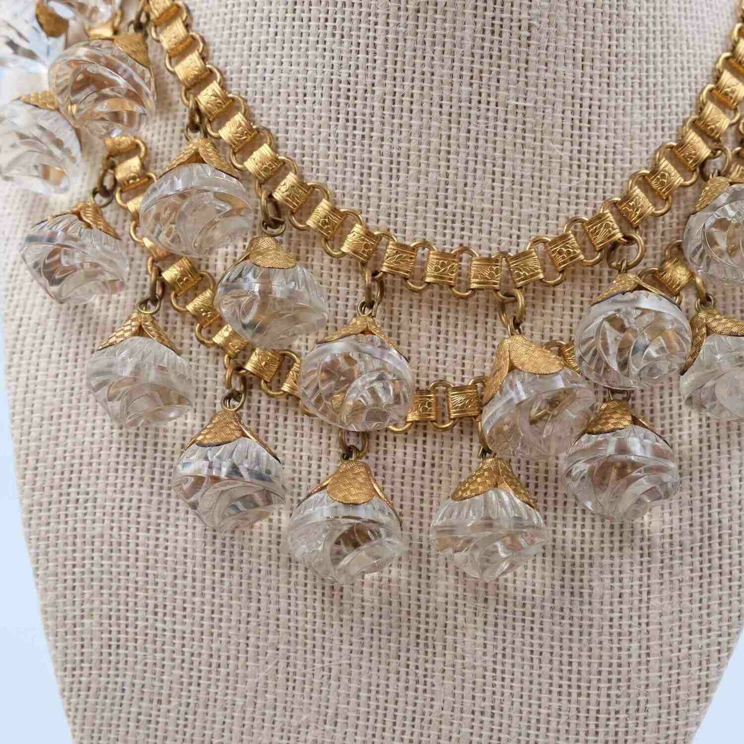 Vintage Early Miriam Haskell Glass Ball Necklace 1930s