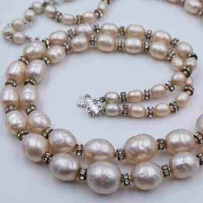 Vintage Vendome Double Strand Faux Pearls Necklace 1950s