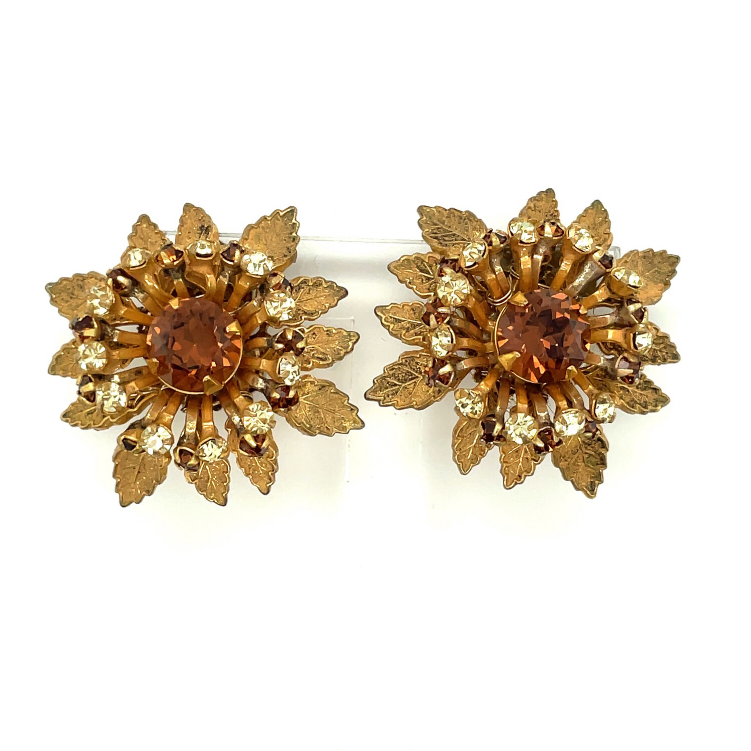 Vintage Miriam Haskell Flower Earrings 1960's