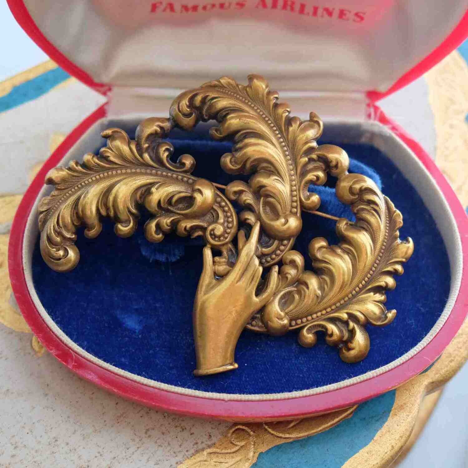 Vintage Joseff of Hollywood Feathers Brooch 1940’s