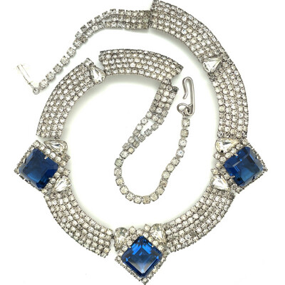 Vintage Hobe Faux Sapphires Necklace 1950’s