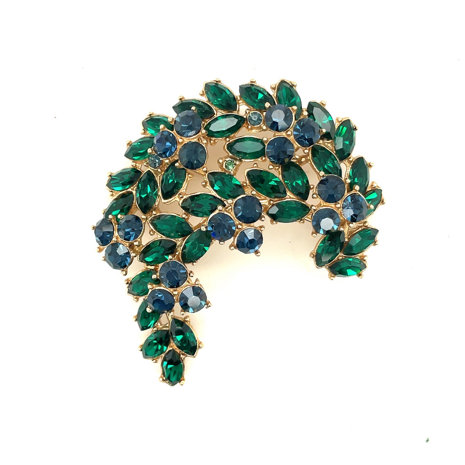 Vintage Trifari Green Crystals Brooch 1950’s