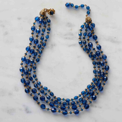 Vintage Miriam Haskell Blue Necklace 1950’s